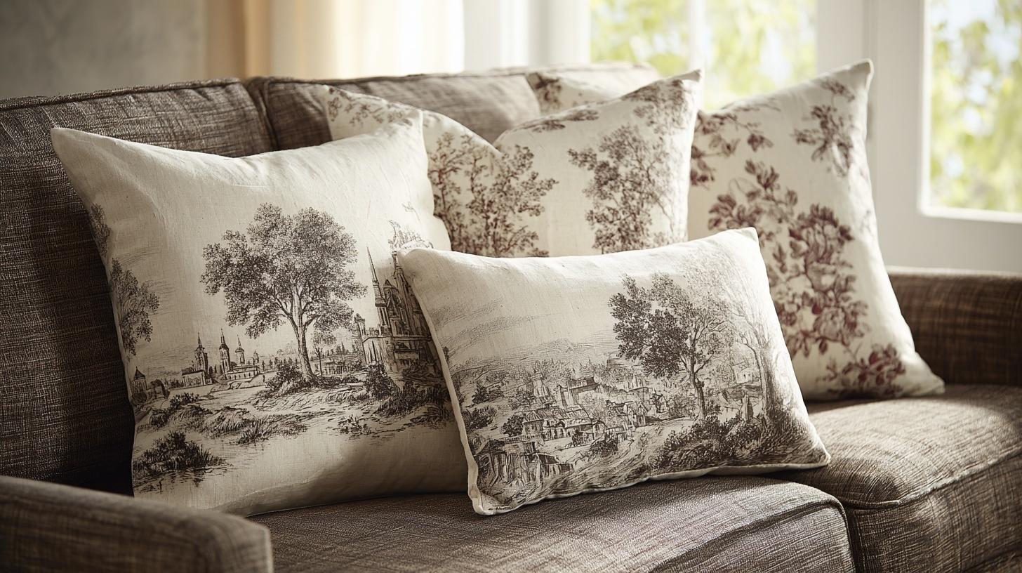 Soft Toile Throw Pillows