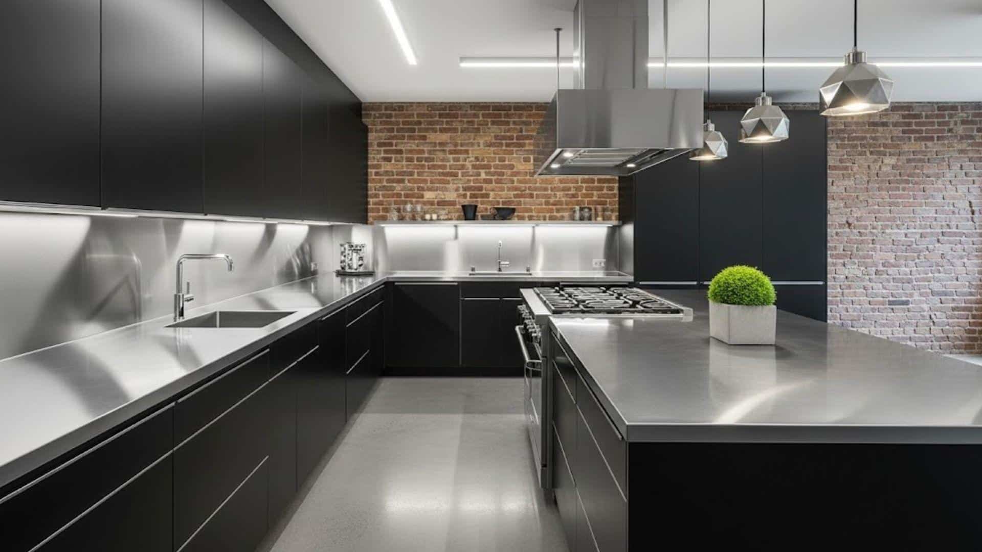 Stainless Steel Countertops for Industrial Minimalism