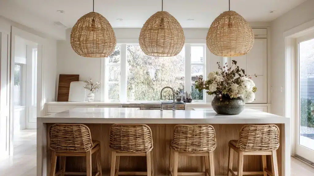 Statement Pendant Lighting Over the Island