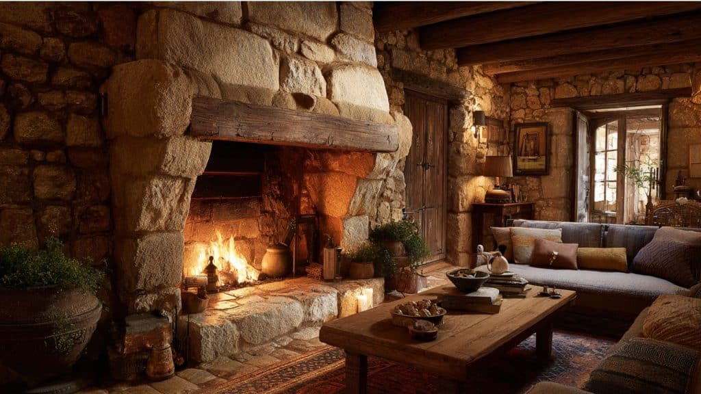 Stone Fireplace