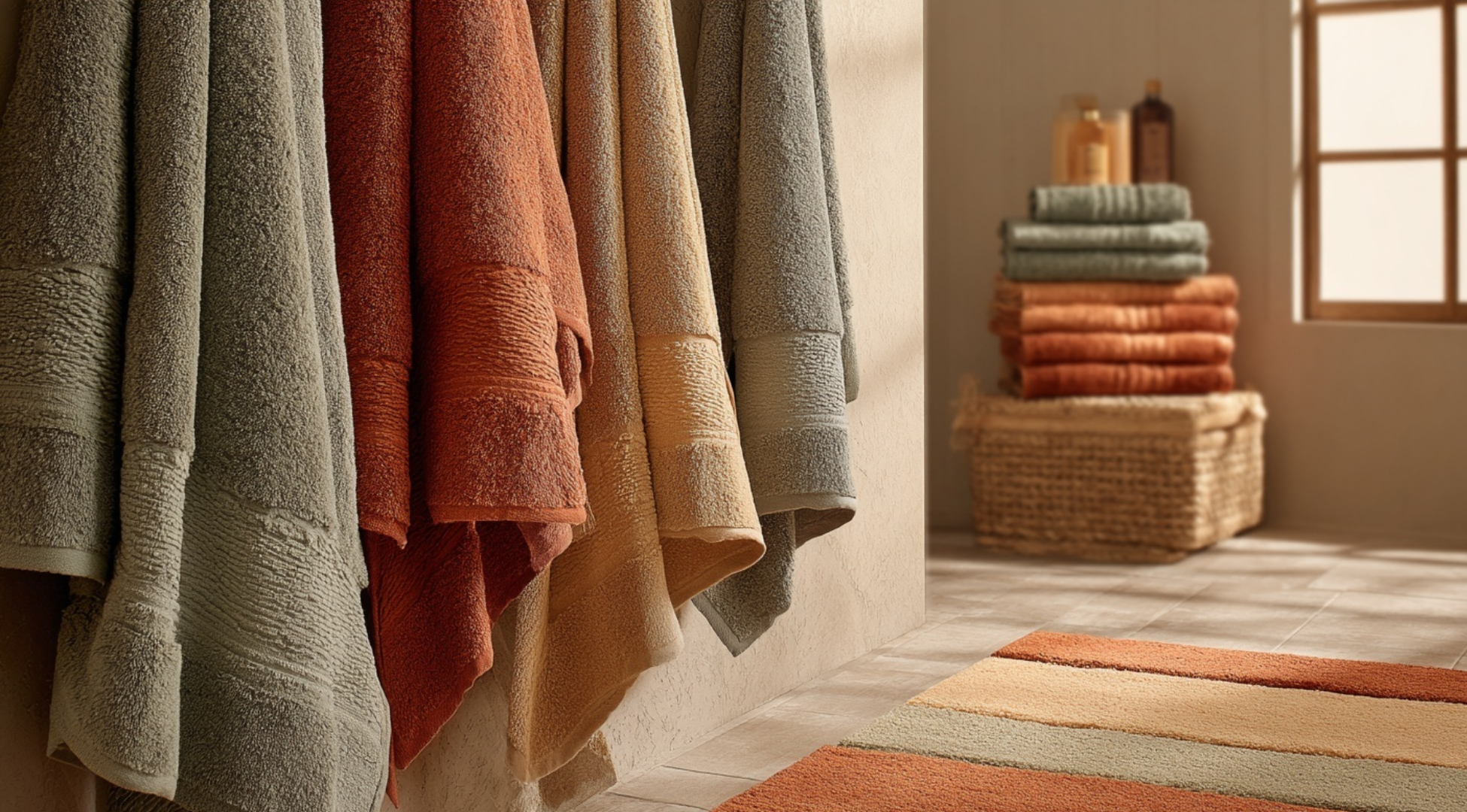 Swap in Earth-Tone Towels and Rugs