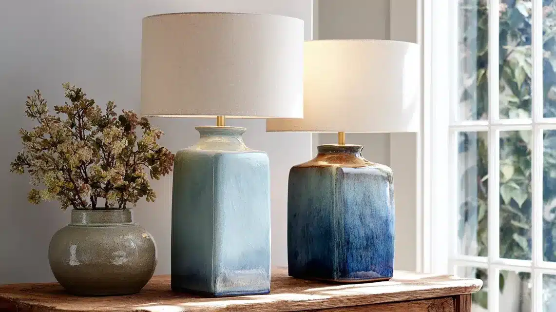 Tall Glazed Ceramic Table Lamps