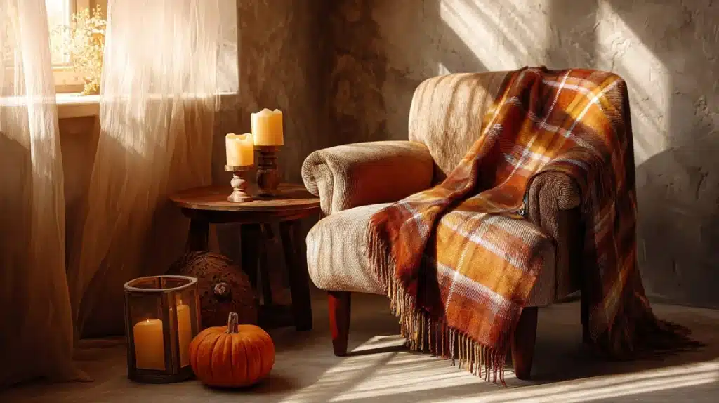 Use Plaid Throws Over Armchairs