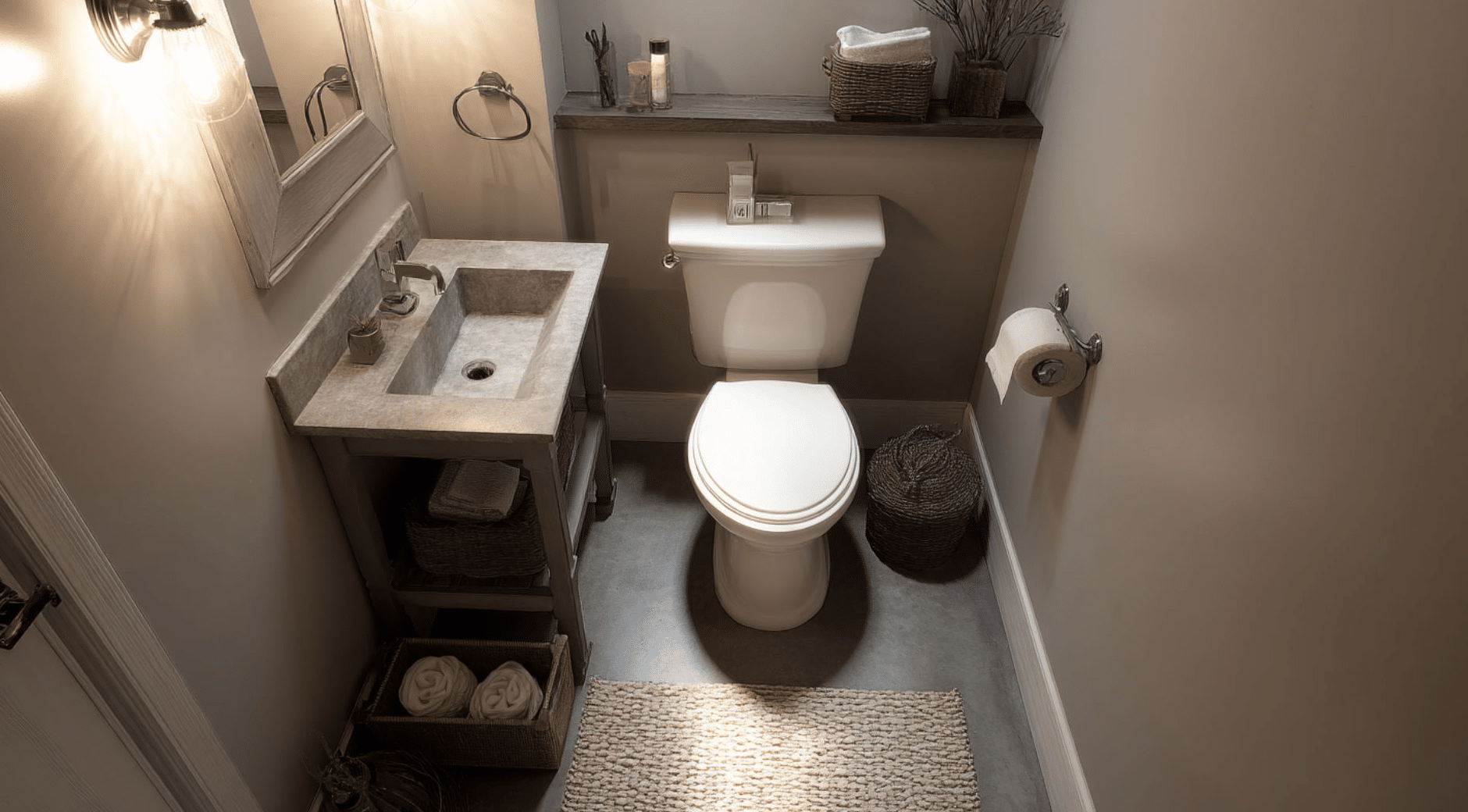 Use Concrete or Faux Concrete Floor