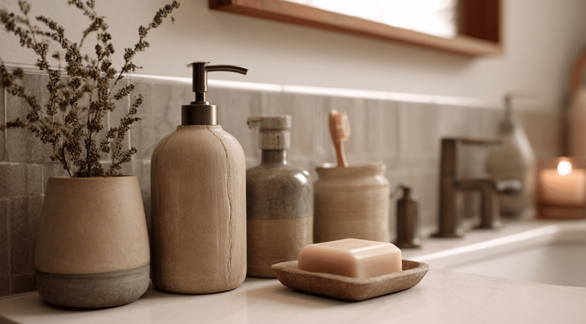 Use Natural Soap Dispensers or Trays