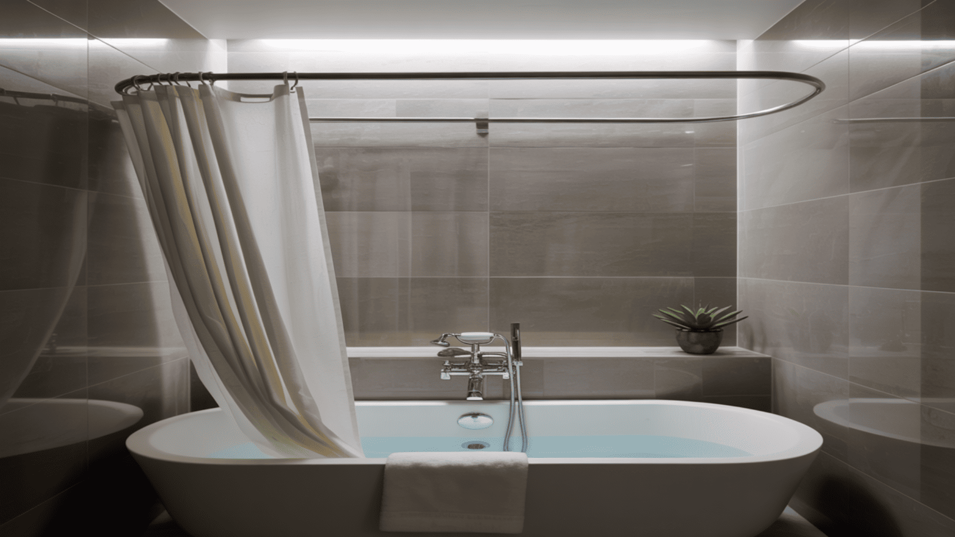 Use a Curved Shower Rod for Space Illusion
