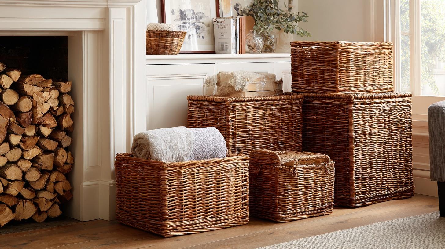 Vintage Wicker Storage Baskets