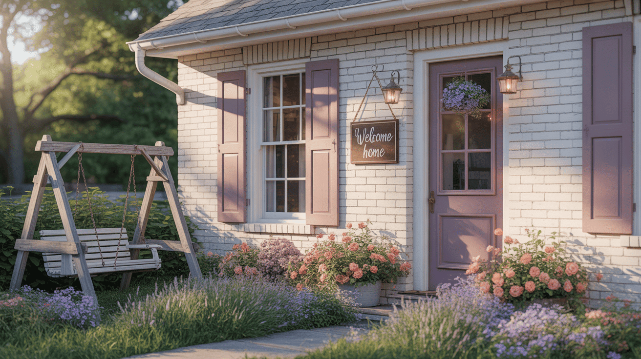 White-Washed Brick + Dusty Rose