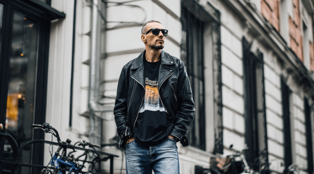 With a Leather Jacket
