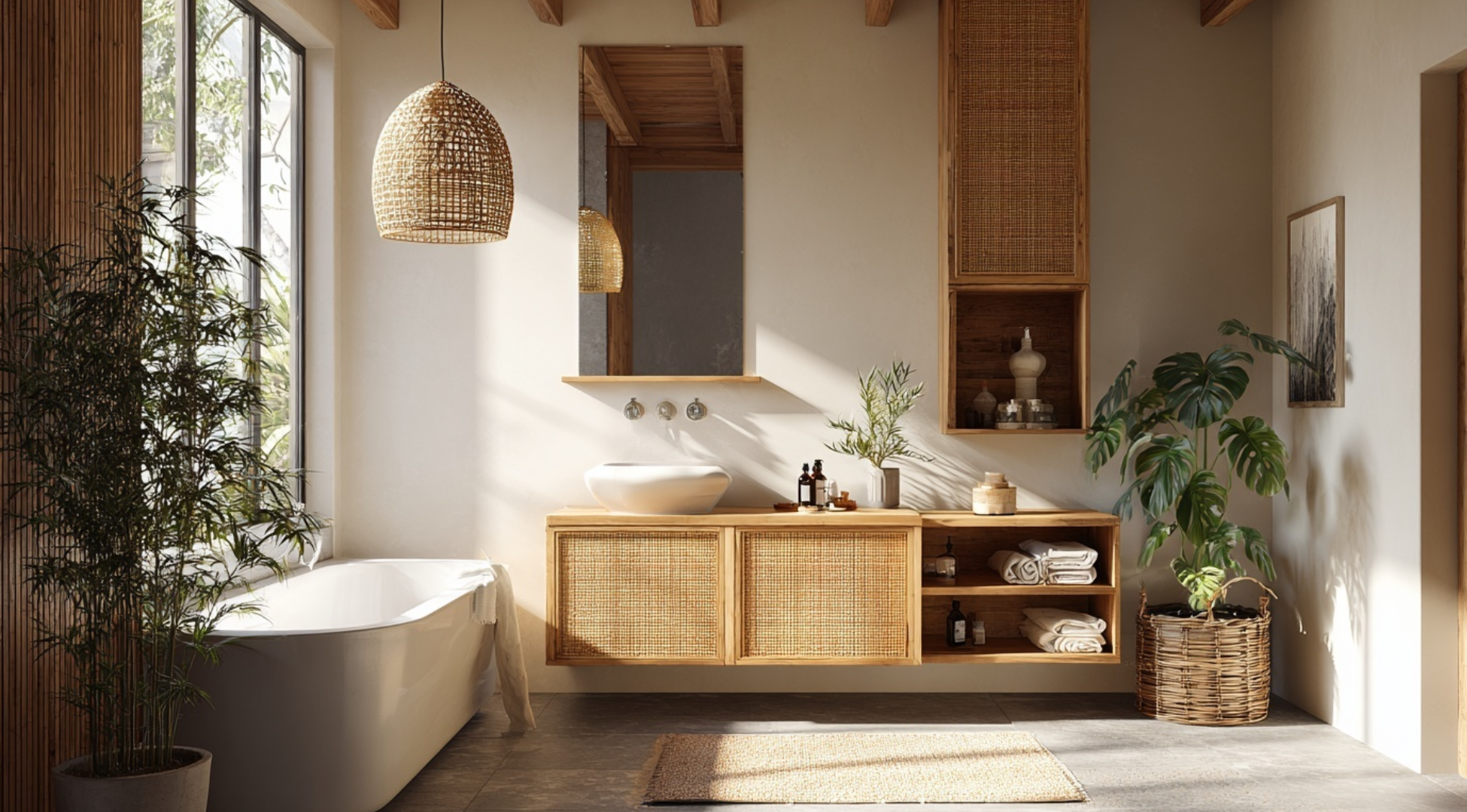 Woven Rattan Pendant Light