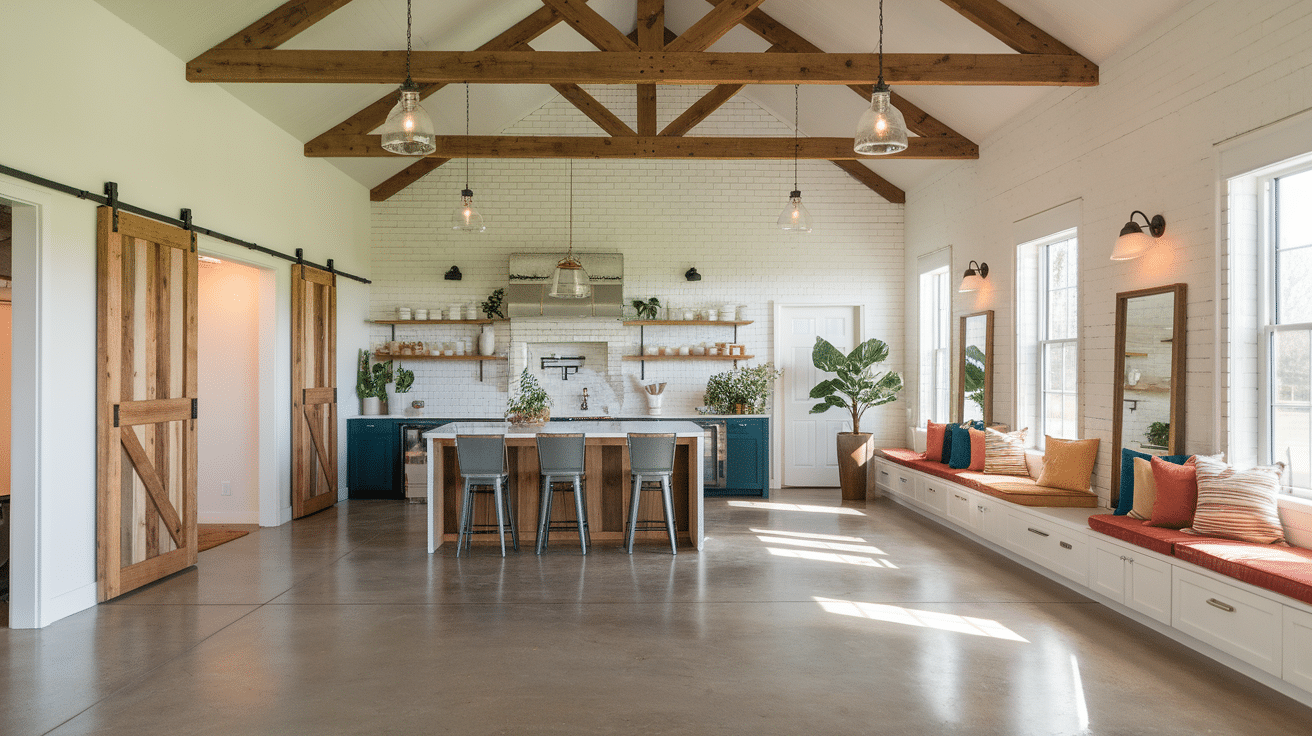 cheap barndominium interior