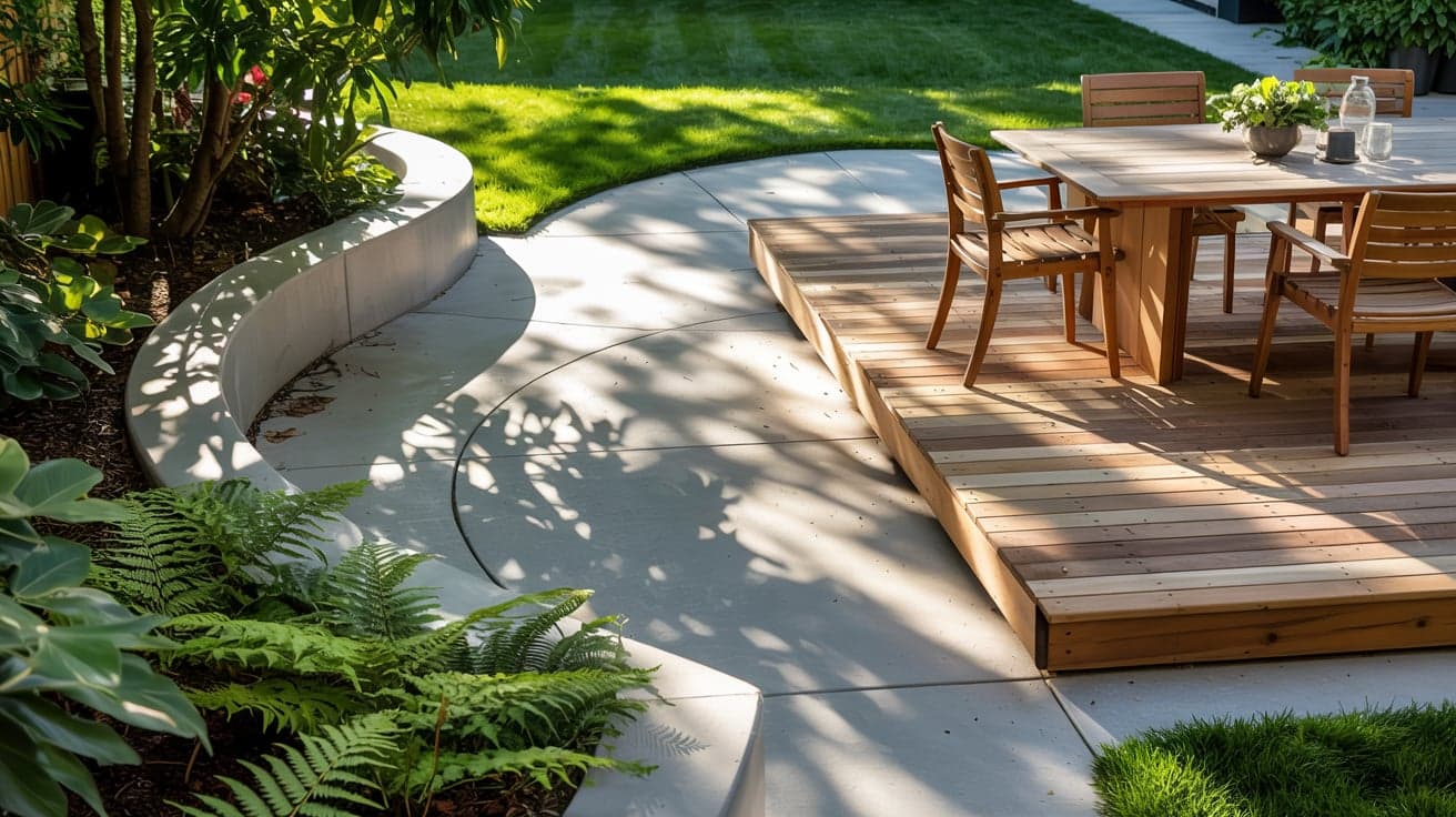 13 Concrete Patio and Wood Deck Ideas That Fit Any Home - Minimal And ...