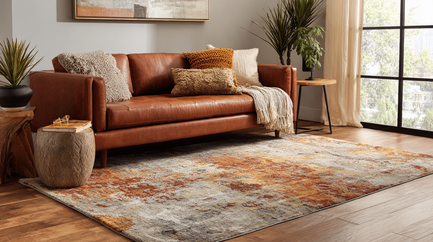 earth toned statement rug