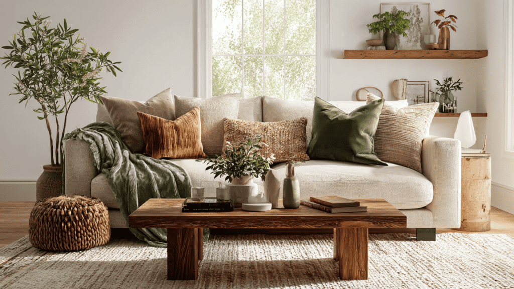 27 Modern Organic Living Room Ideas for a Cozy Natural Look - Minimal ...