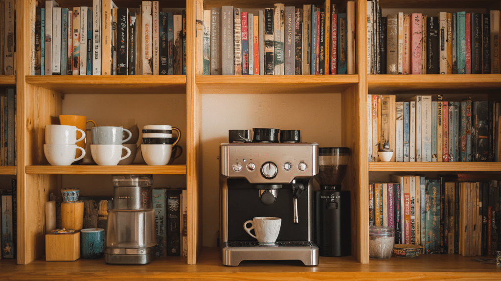 library with coffee nook