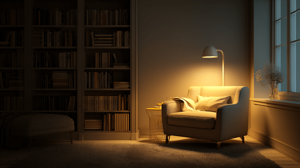 library with smart lighting