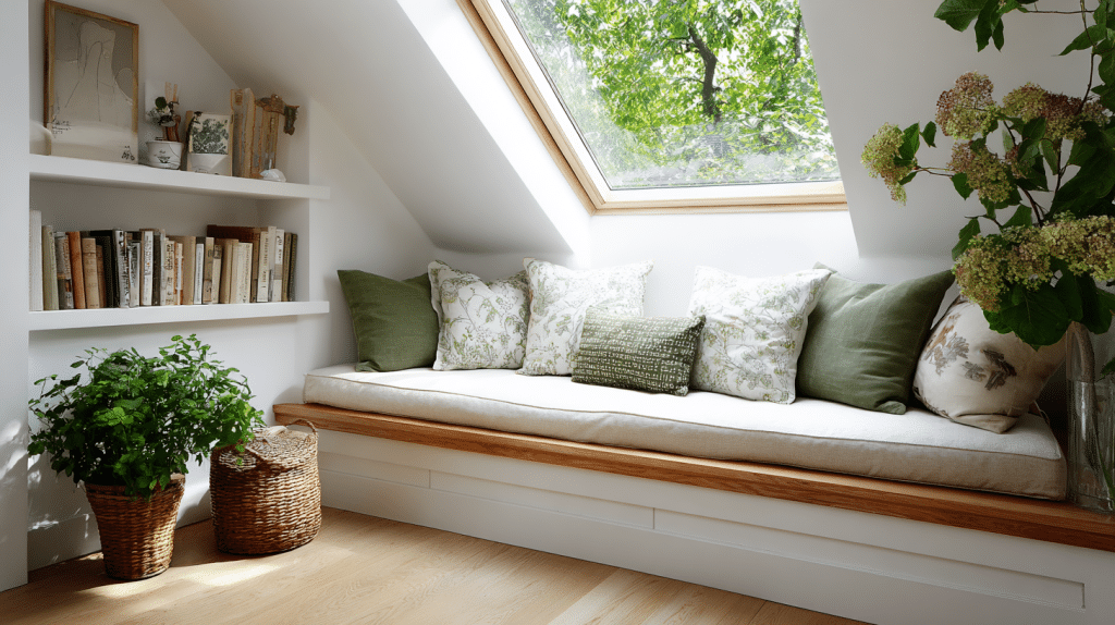 reading nook under skylight