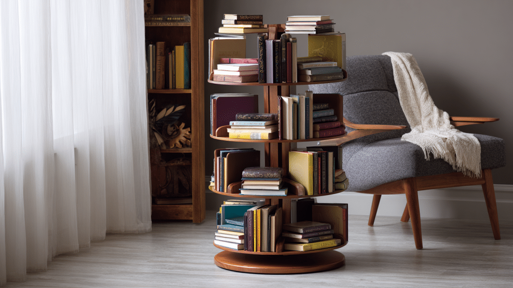rotating book rack