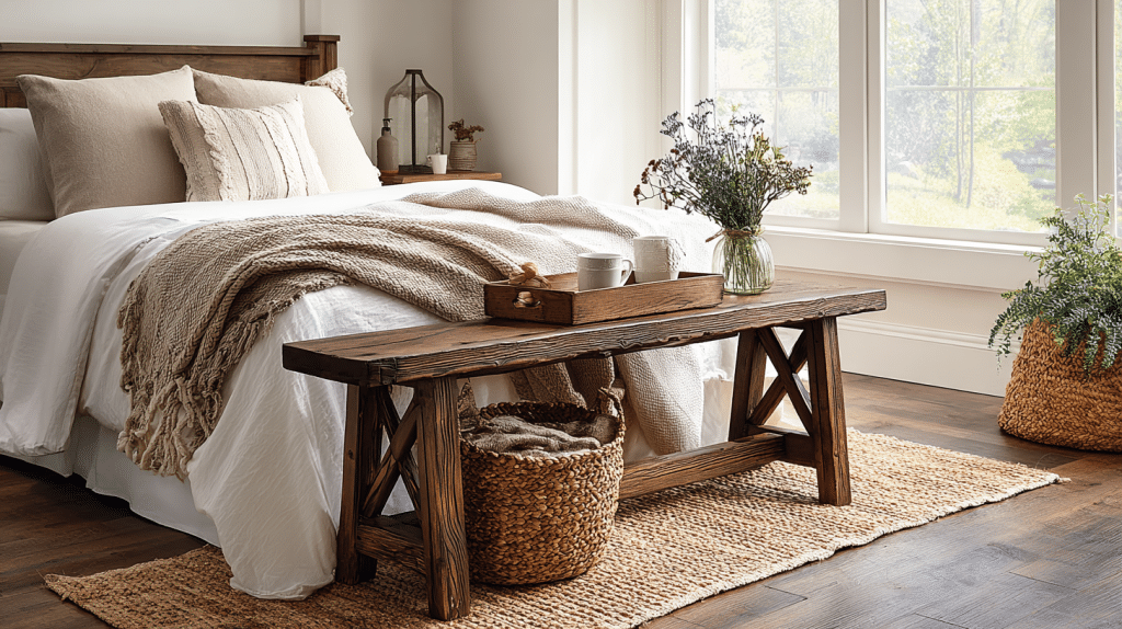 rustic bench