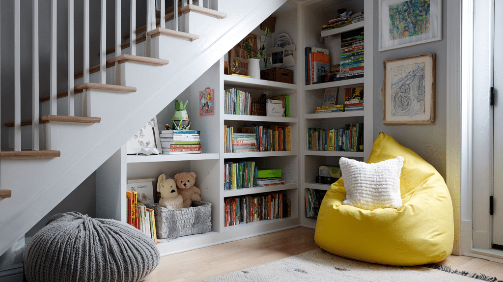 under the staircase