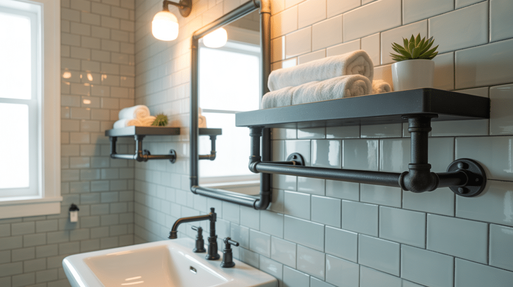 use-industrial-pipes-for-towel-bars-and-pot-racks