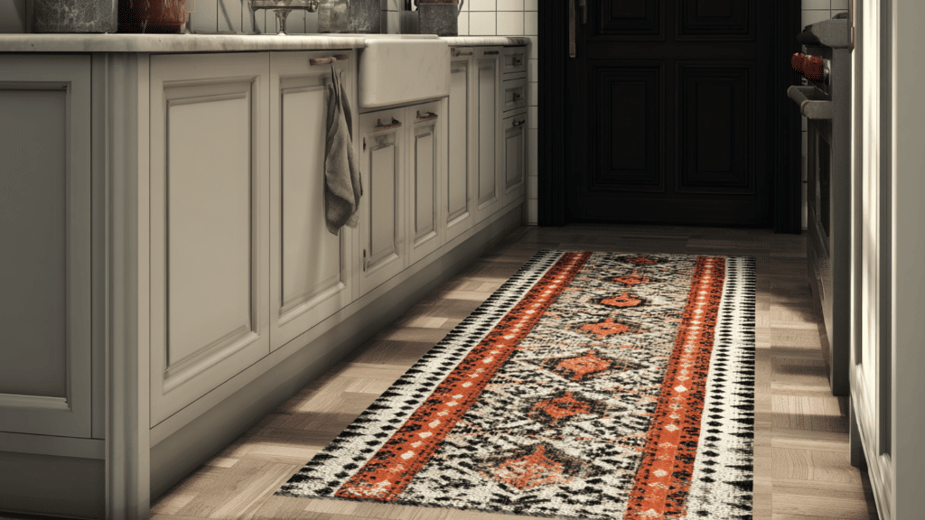 woven or painted colorful floor mats