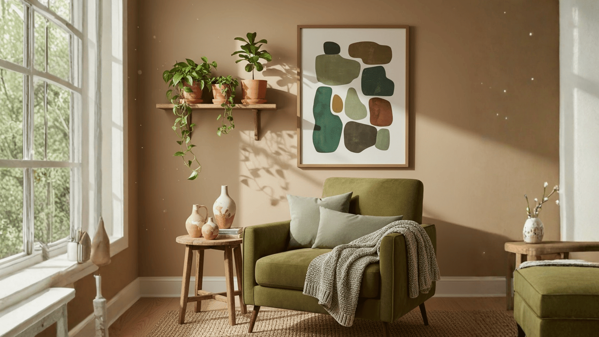 4 earthy green terracotta touches