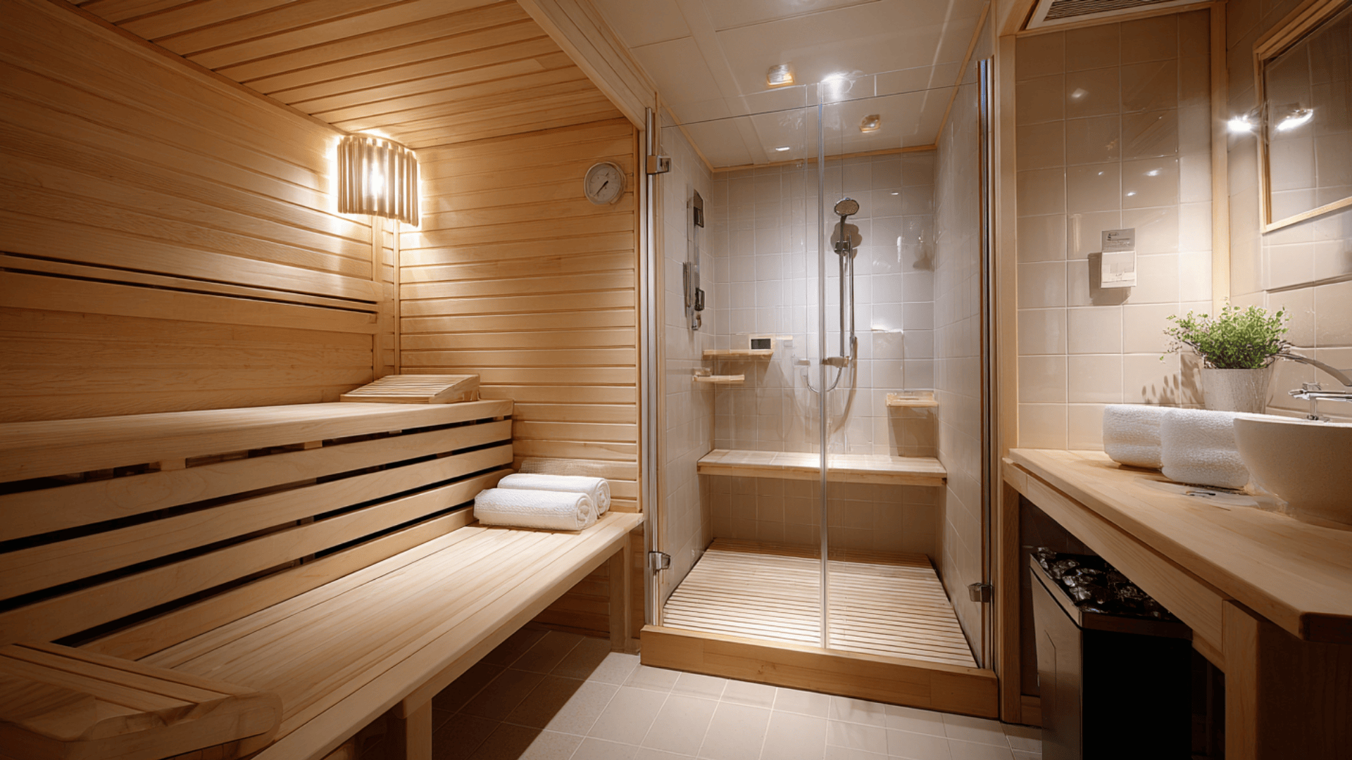 compact sauna and shower combo