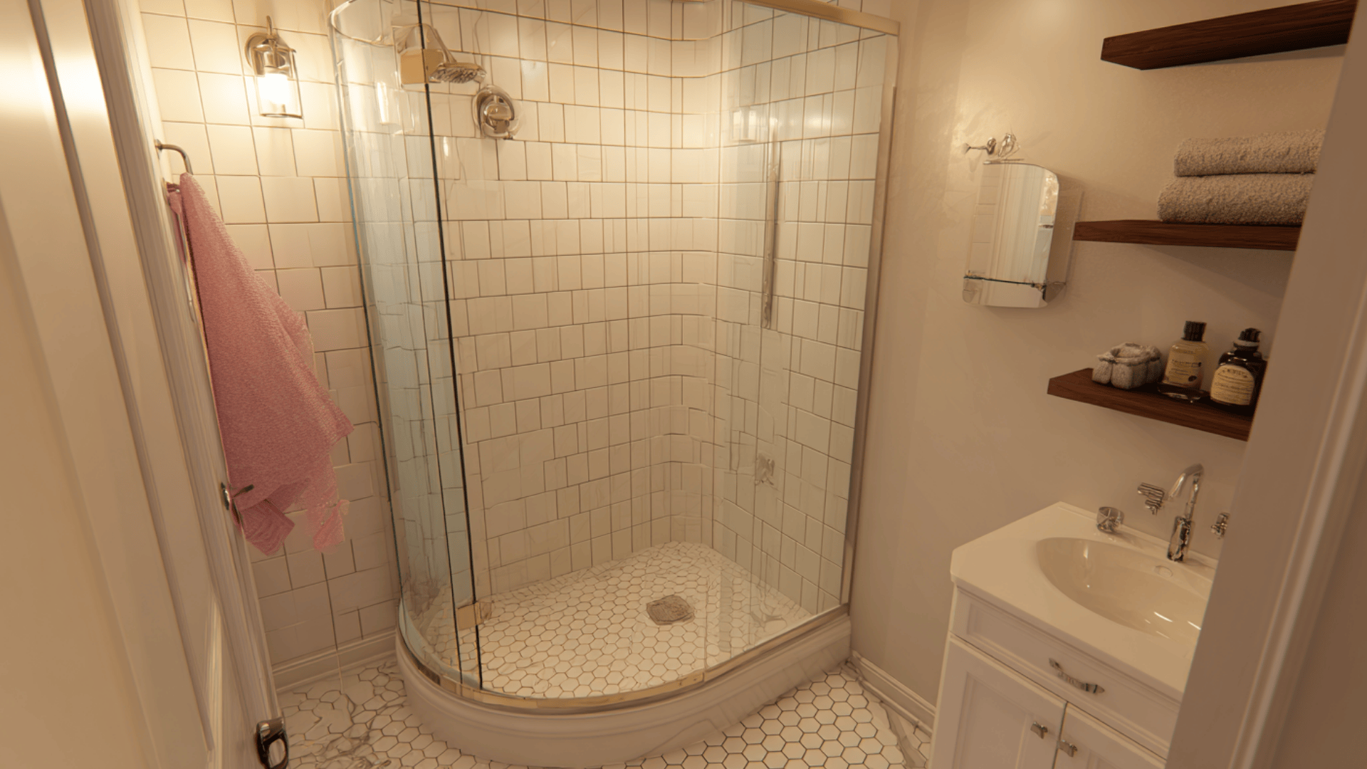 custom size corner shower