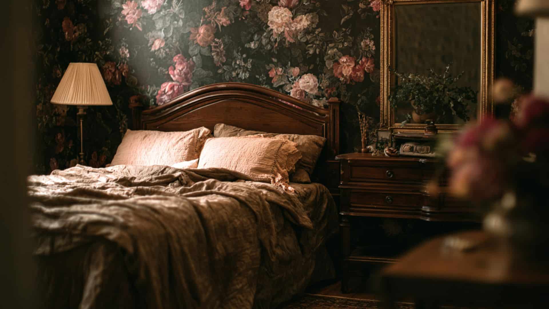 dark floral wallpaper