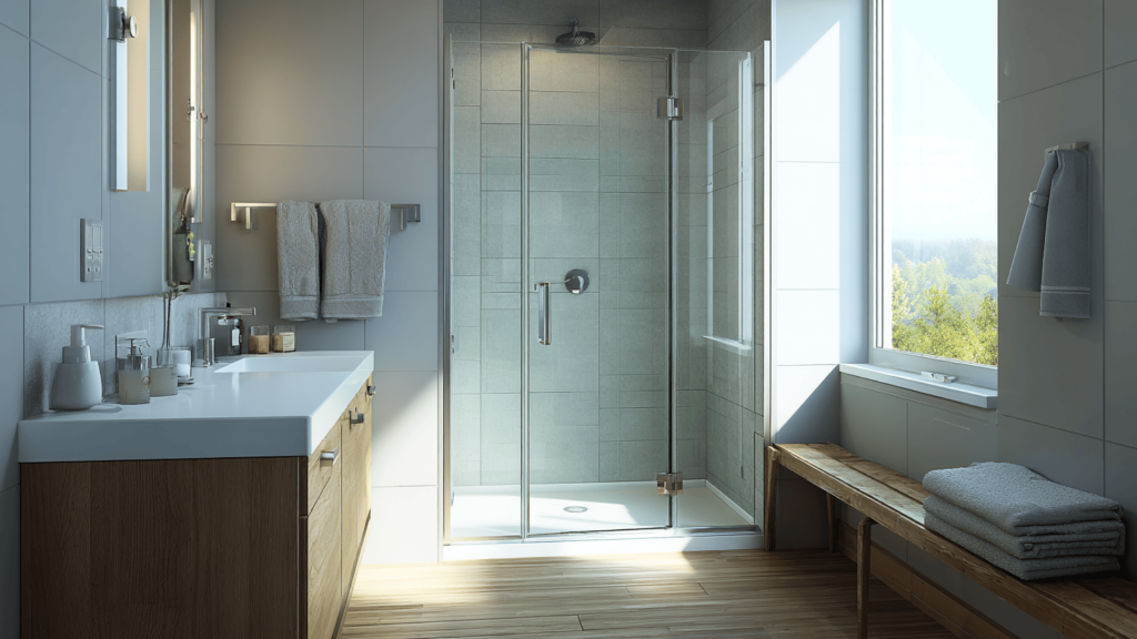 frameless bidirectional shower door