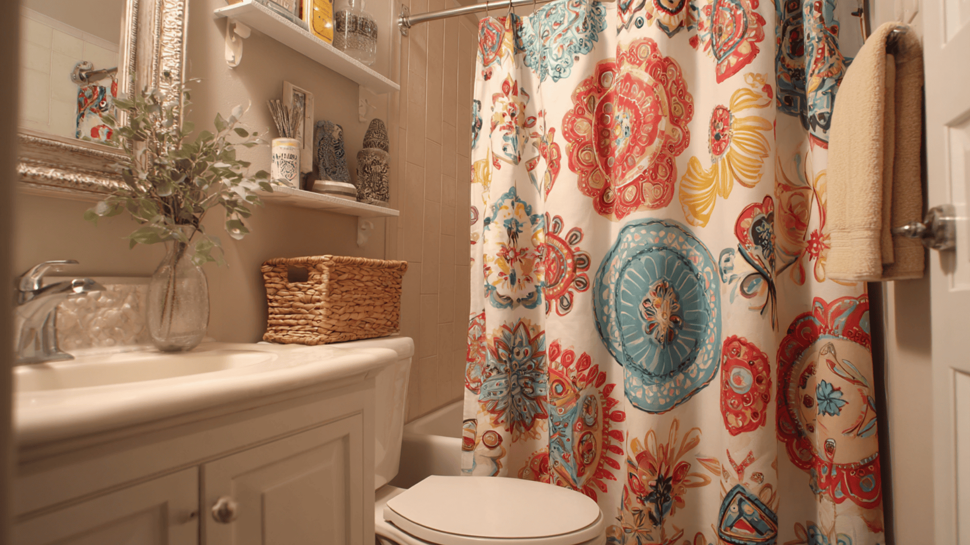 shower curtain with print