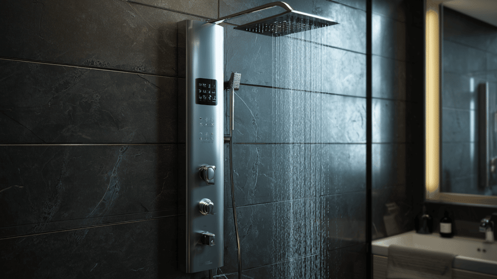 shower panel with multi function jets