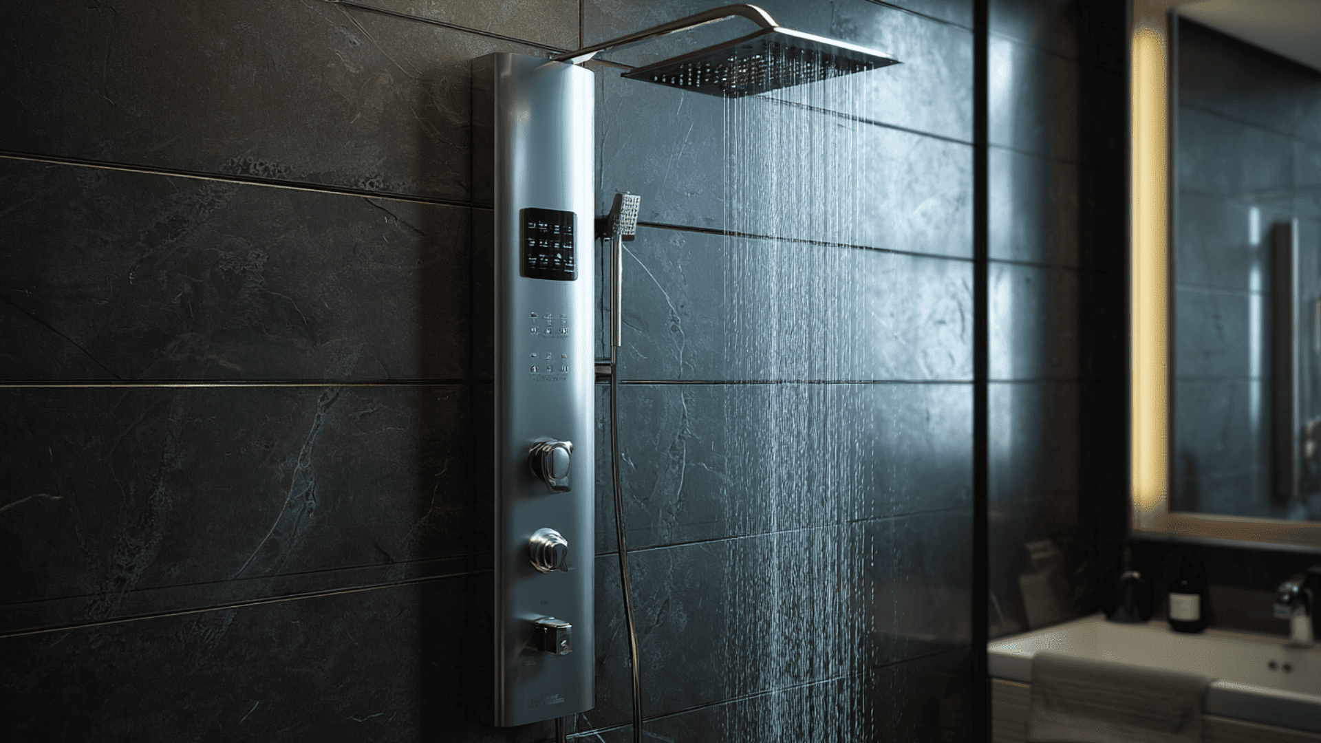 shower panel with multi function jets