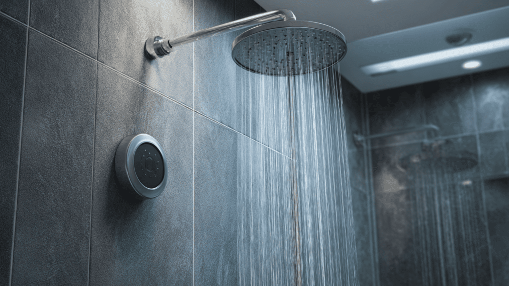 shower with built in bluetooth speaker