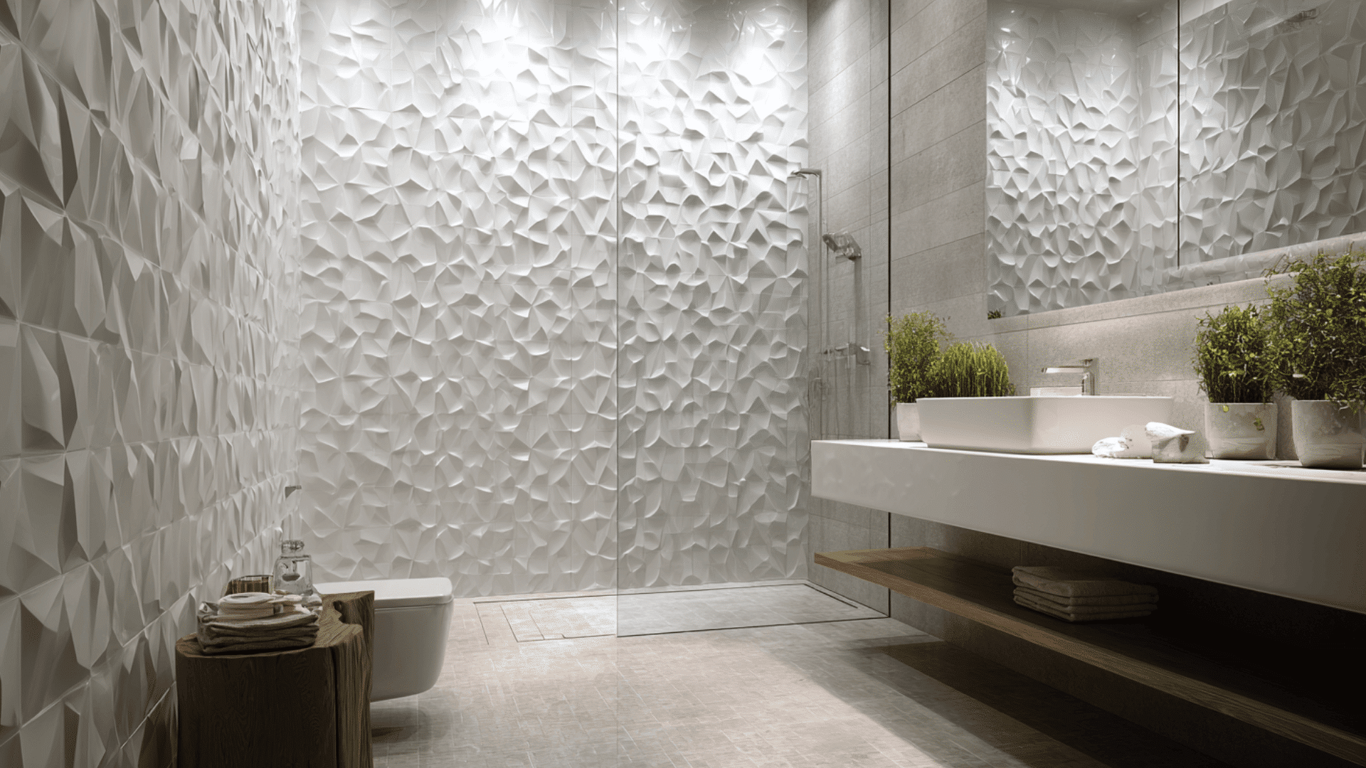 textured wall tiles in shower