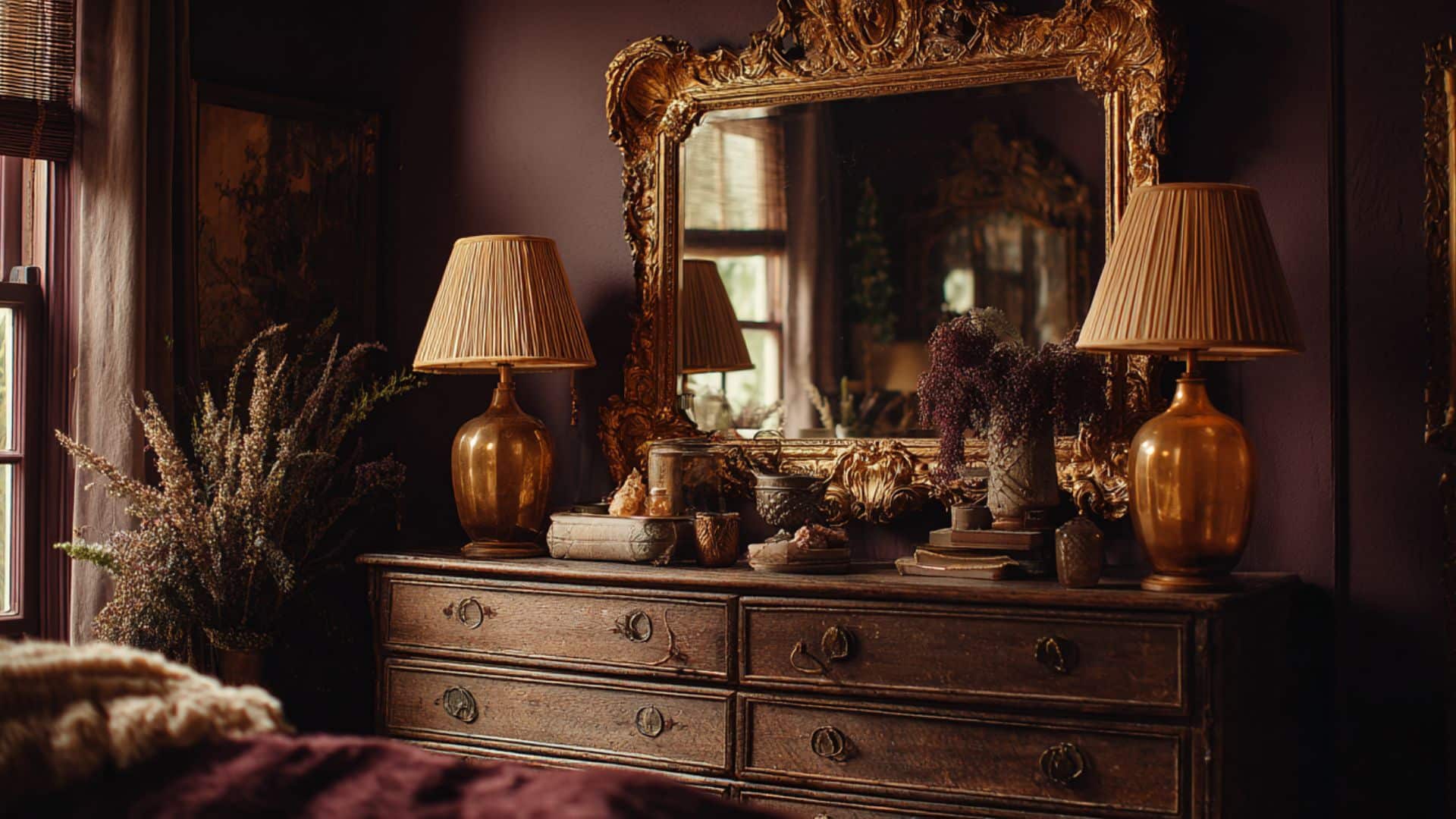 vintage mirror with ornate frame