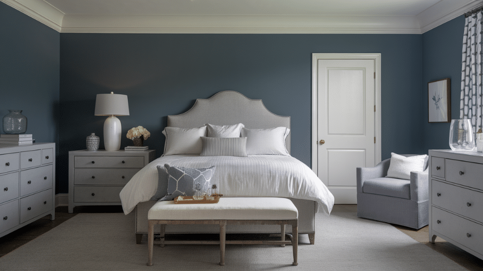 stormy blue gray bedroom walls
