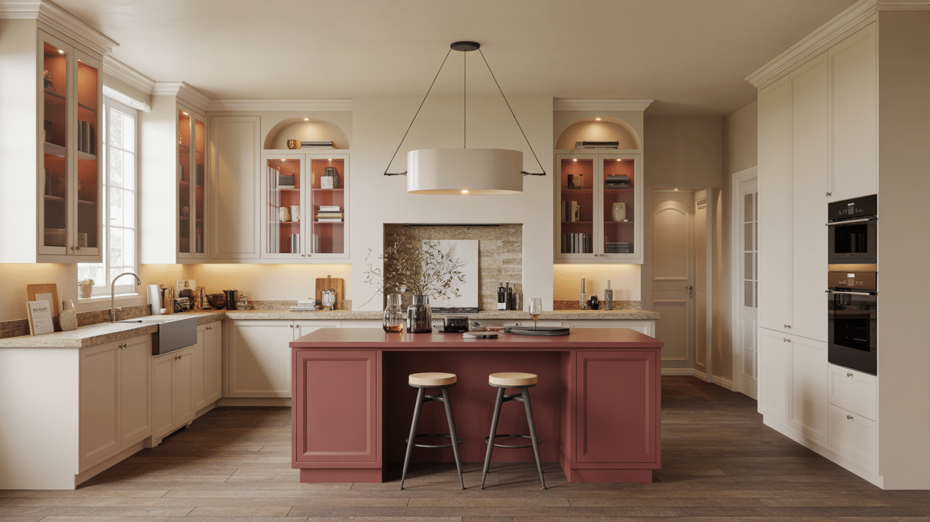 wine red island statement piece