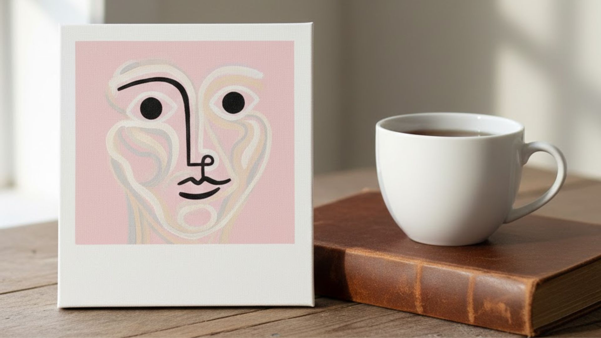 abstract face with minimal features