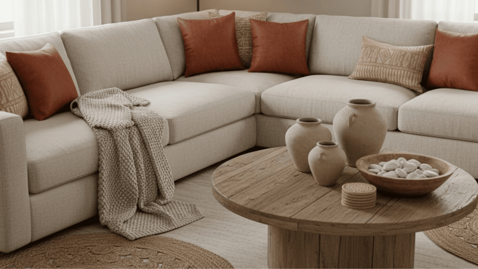 earth tone accent living room