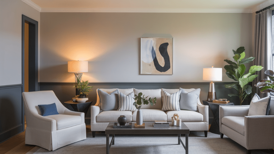 light greige walls paired with charcoal trim