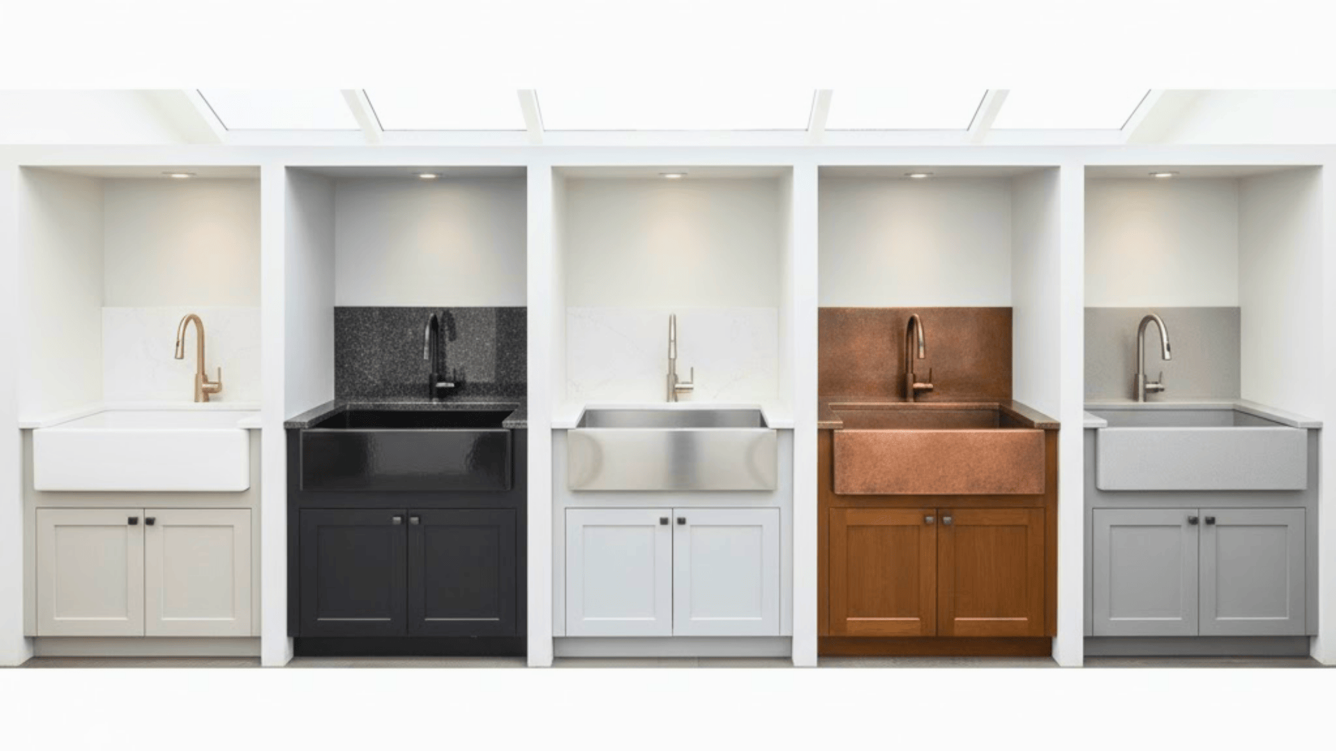 materials for apron and farmhouse sinks