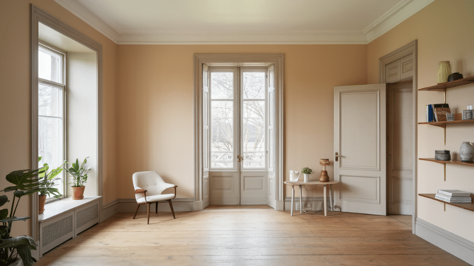 pale sand walls with light latte trim