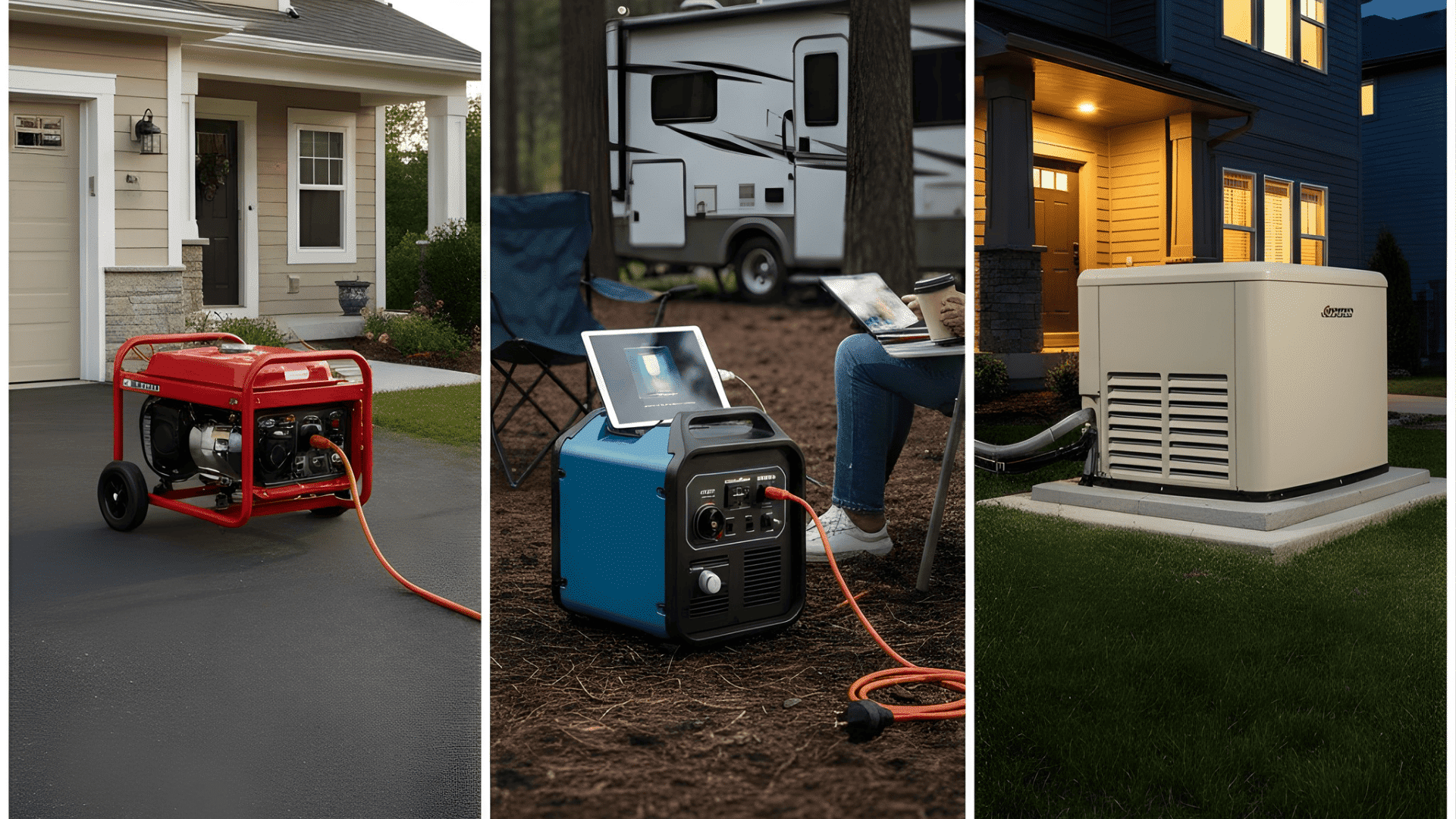 the three main types of generators