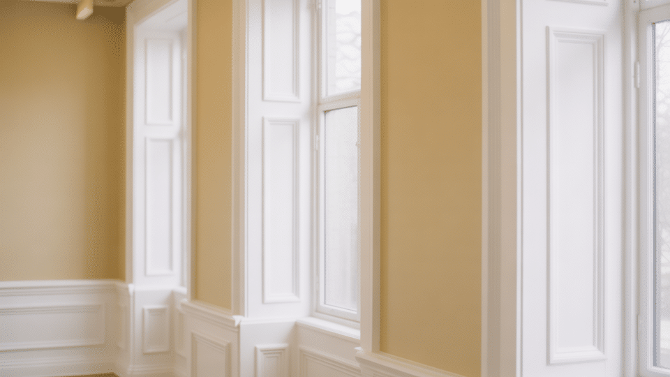 warm white walls with crisp neutral white trim
