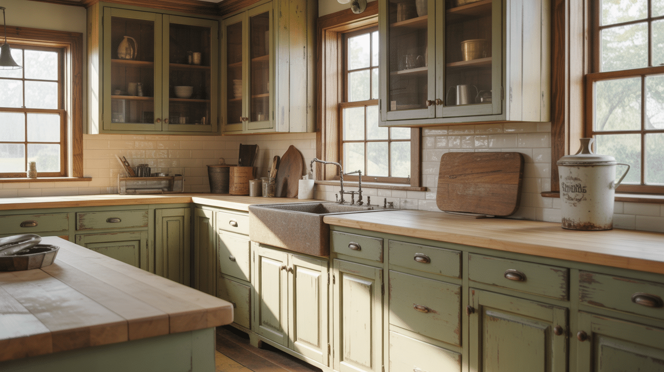 distressed rustic cabinets