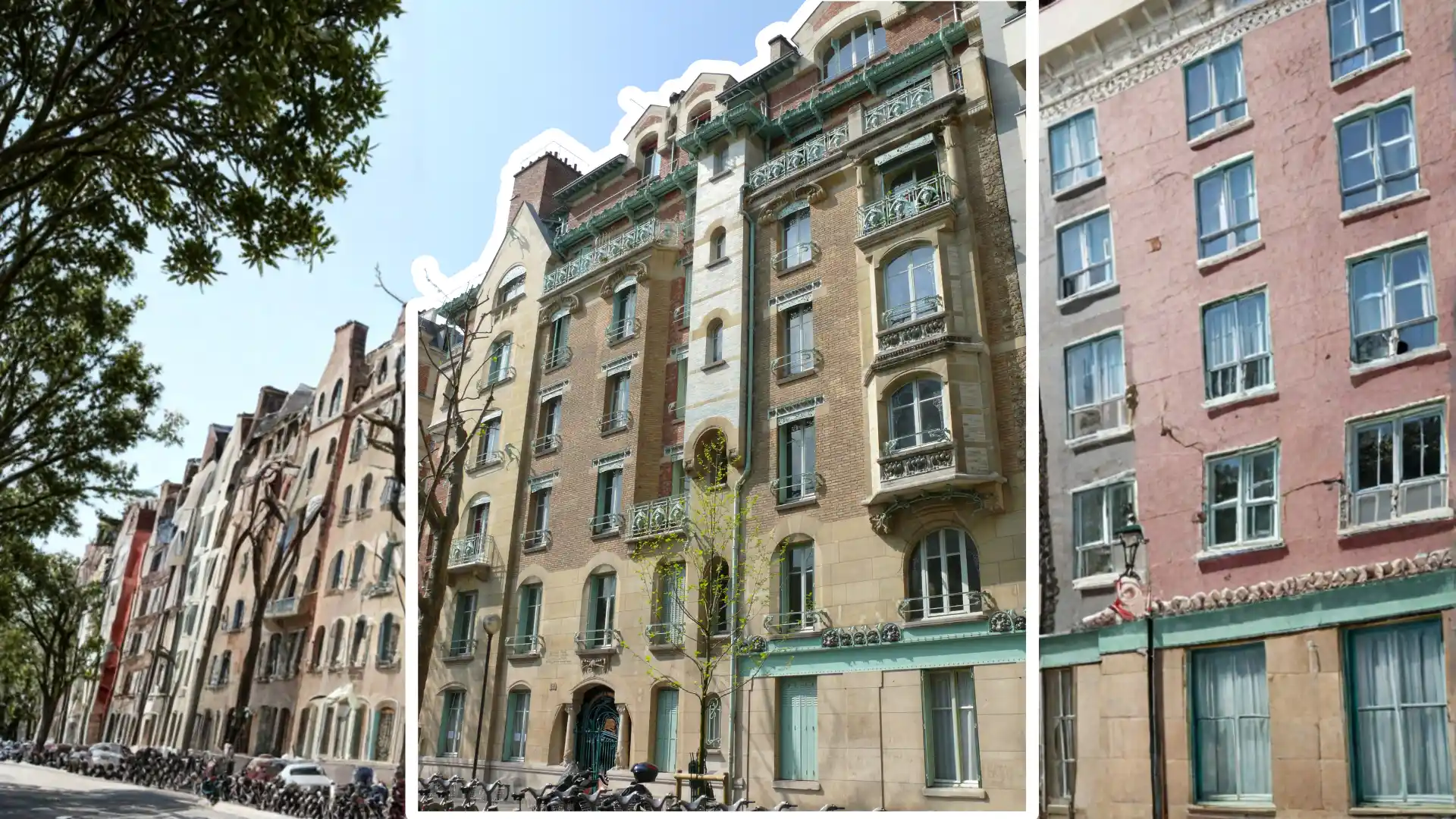 hector guimard’s castel béranger features a stone facade with fluid green ironwork and unique art nouveau door details