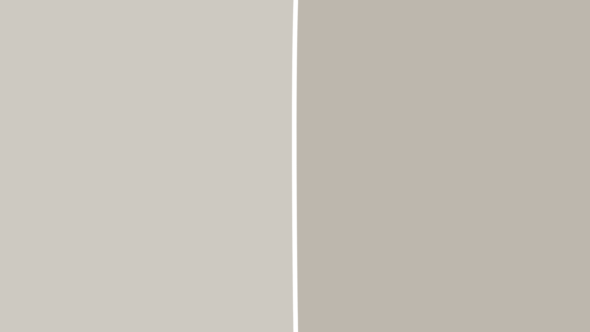 side by side paint swatches of repose gray and mindful gray sw 7016 showing subtle tone and undertone differences (1)