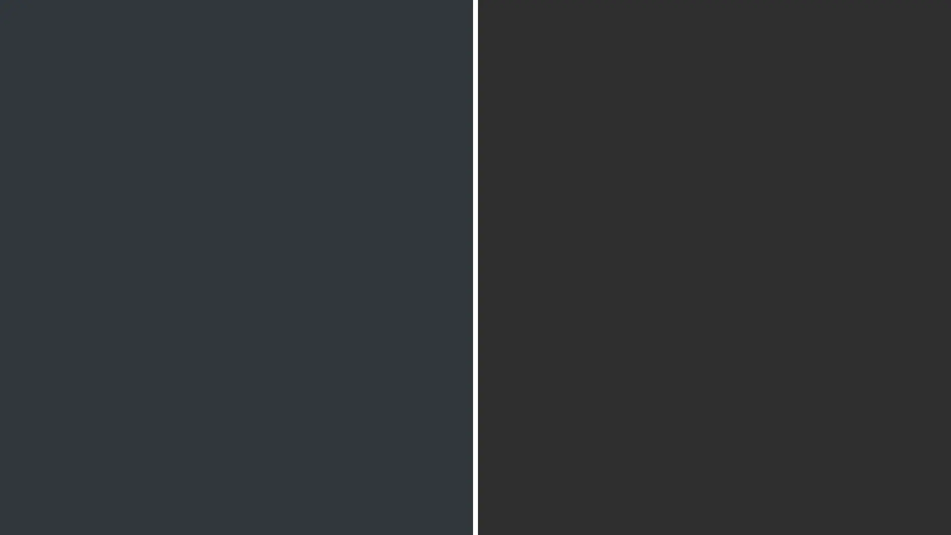 comparison of a deep blue-gray and a pure neutral black showing inkwell and sherwin-williams tricorn black